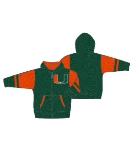 Miami Hurricanes Kids Stadium Colorblock Full Zip Hoodie - Orange/Green