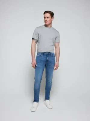 Mid Wash Skinny Fit Jeans With Stretch | Men | George at ASDA