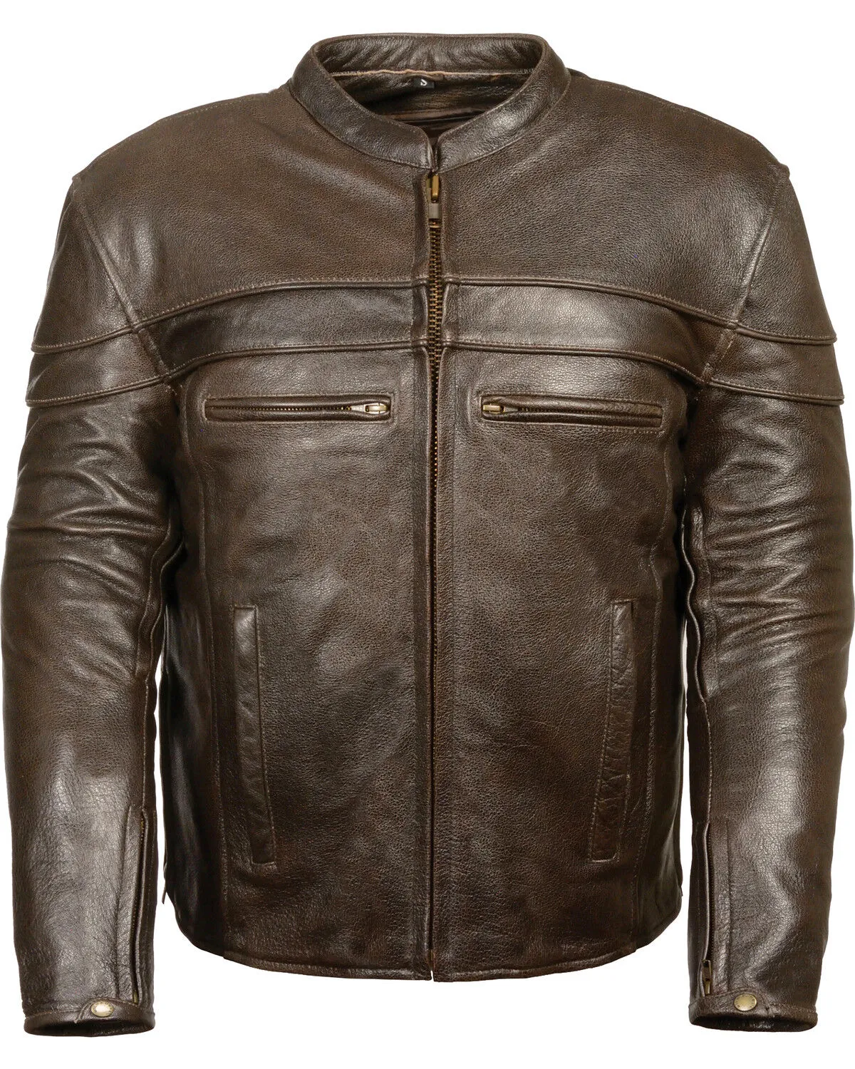 Milwaukee Leather Men's Brown Sporty Scooter Crossover Jacket - Big - 3X