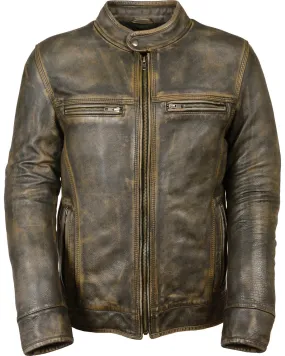 Milwaukee Leather Men's Distressed Scooter Jacket with Venting - Big - 5X