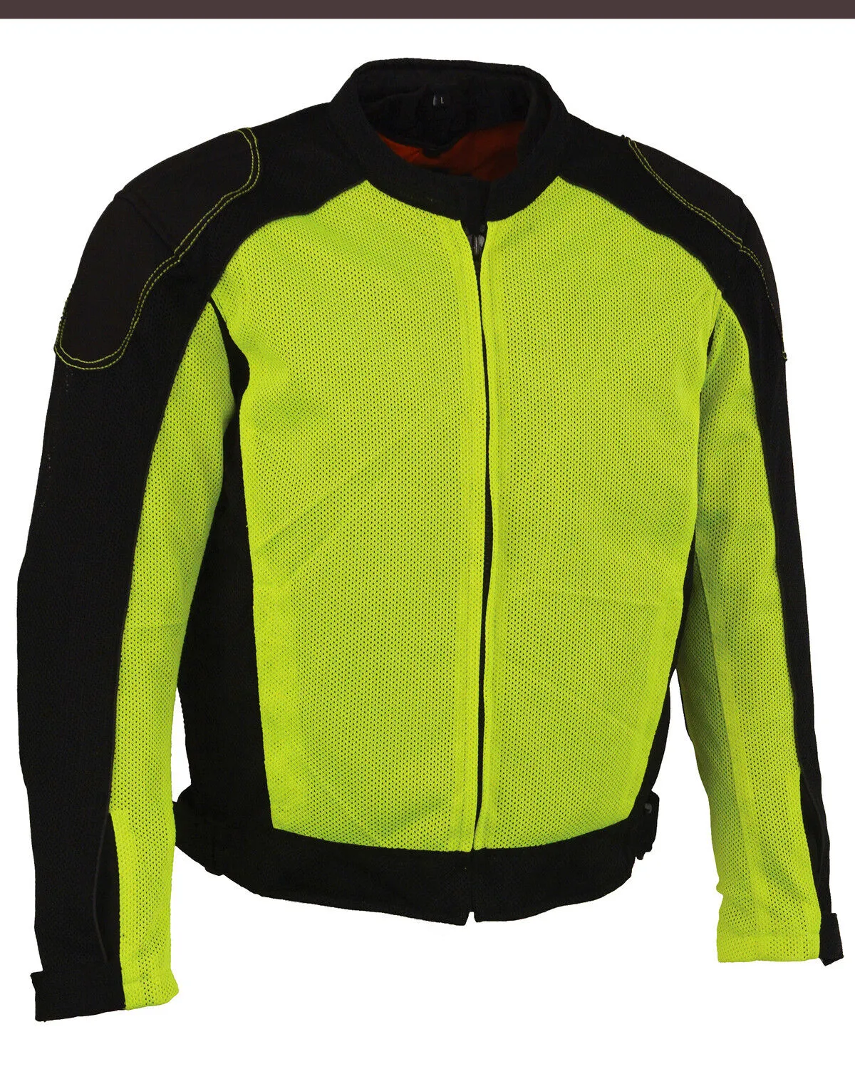 Milwaukee Leather Men's High Visibility Mesh Racer Jacket with Removable Rain Liner - 3X