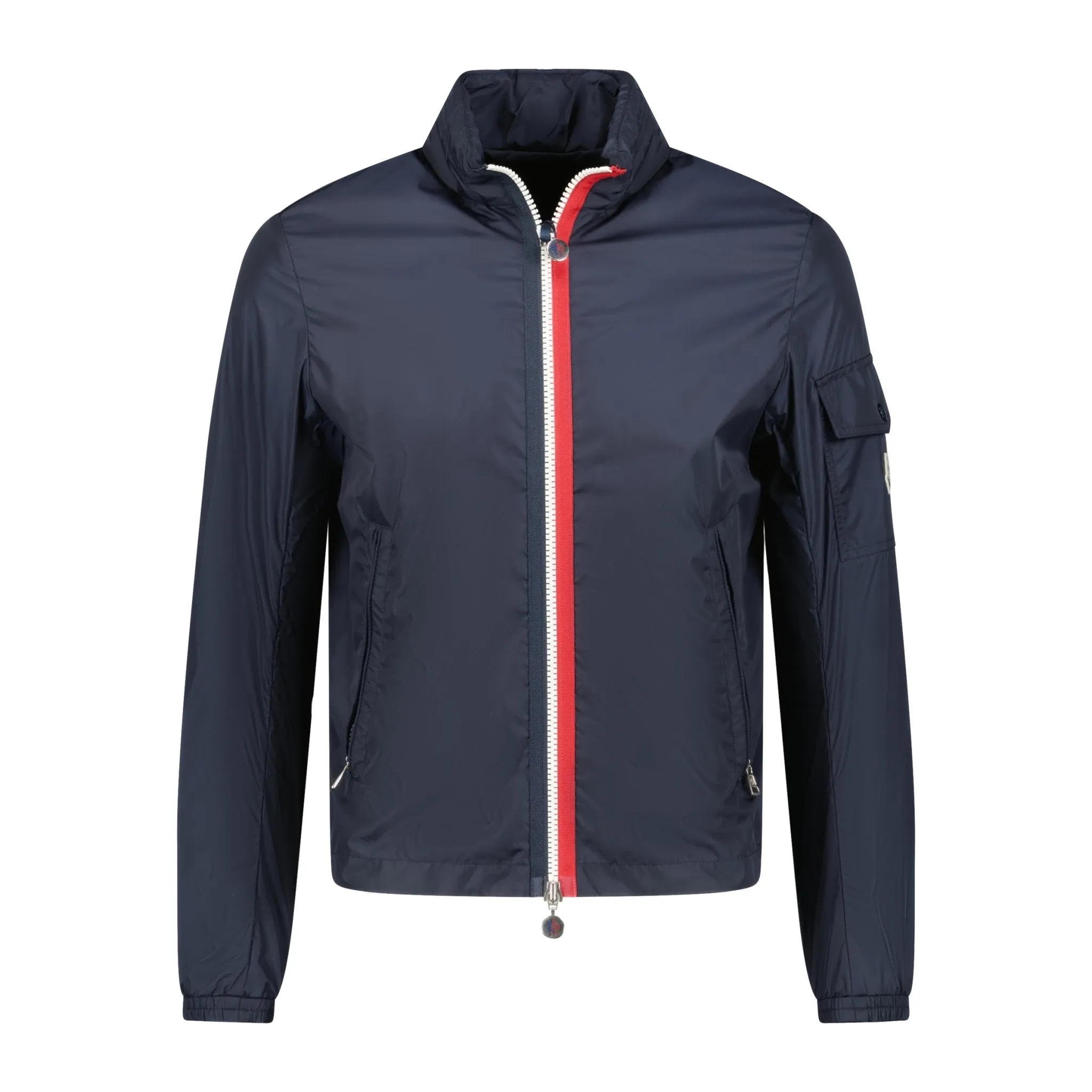 MONCLER KERALLE TRICOLOUR ZIP WINDBREAKER JACKET NAVY