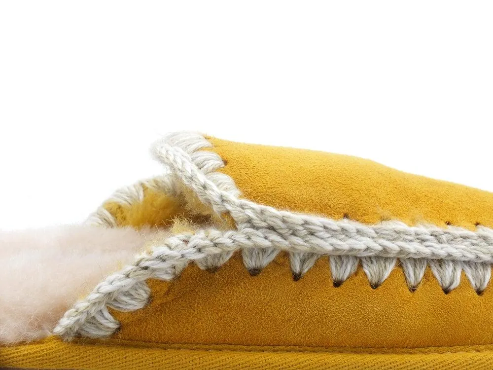 MOU Slipper Full Eskimo Stitch Ciabatta Pelo Pineapple Giallo MU.FW161007A