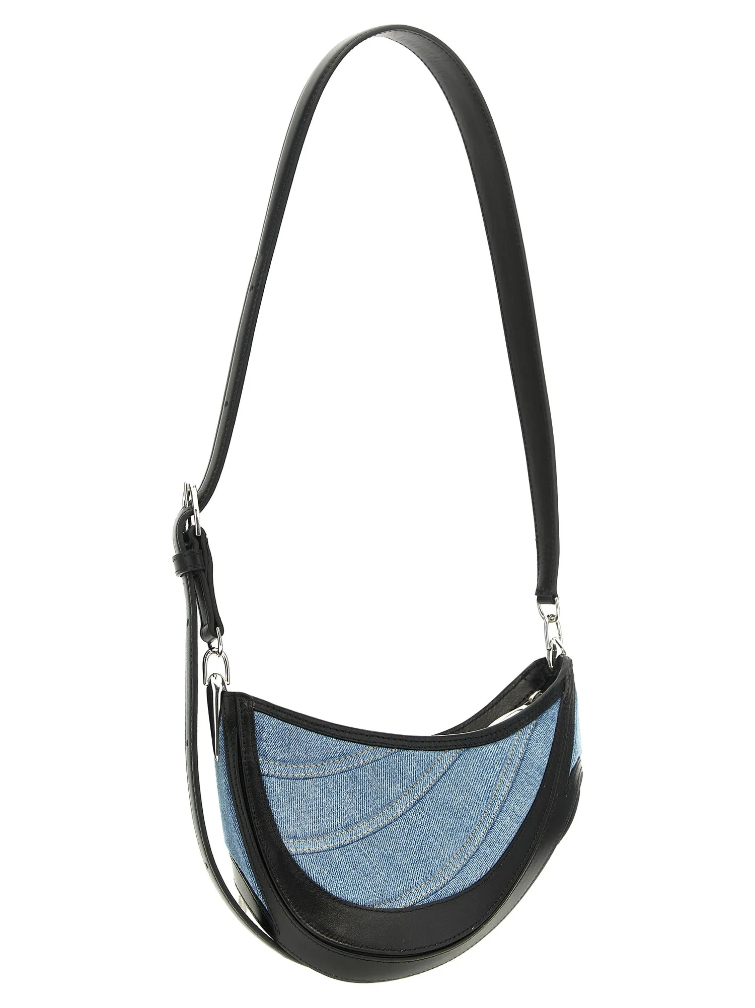 Mugler    Mugler 'Small Denim Spiral Curve 01' Shoulder Bag