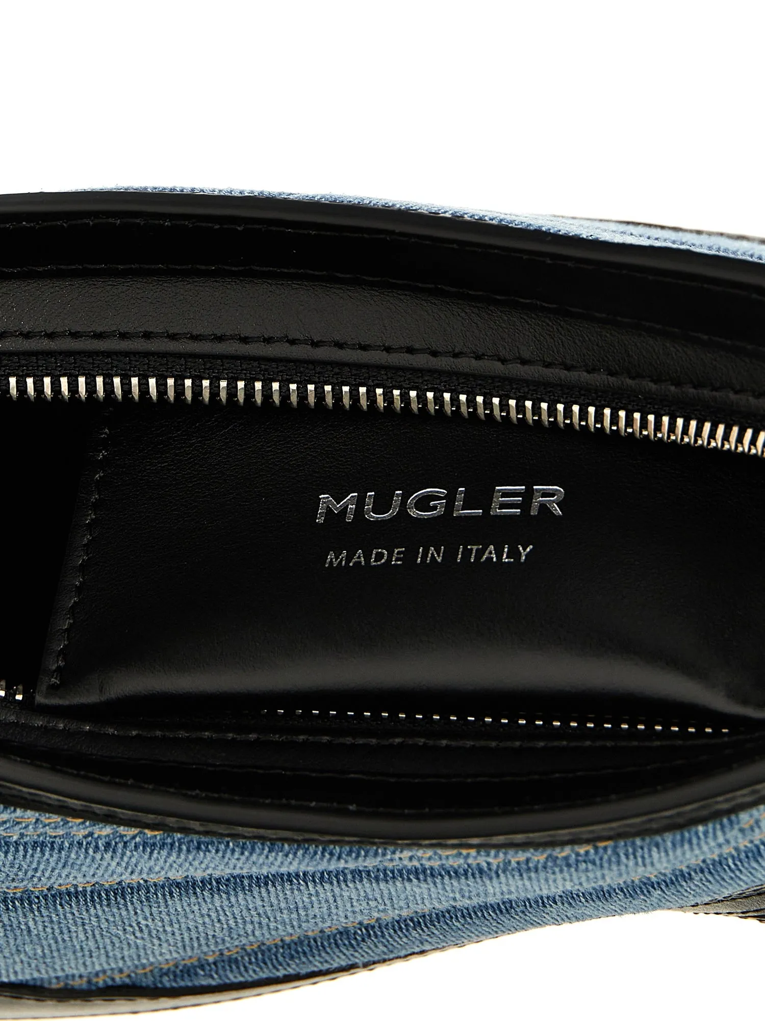 Mugler    Mugler 'Small Denim Spiral Curve 01' Shoulder Bag