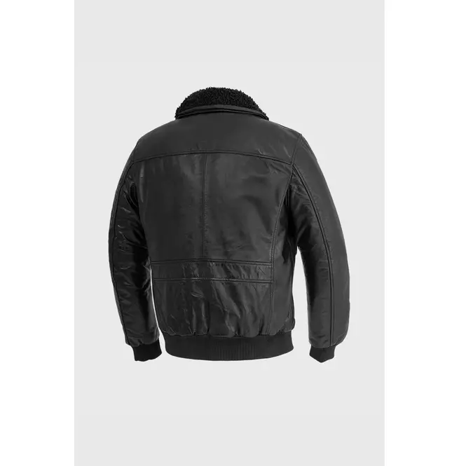 Naked Buffalo Leather Jacket With Removable Faux Shearling Collar for Men