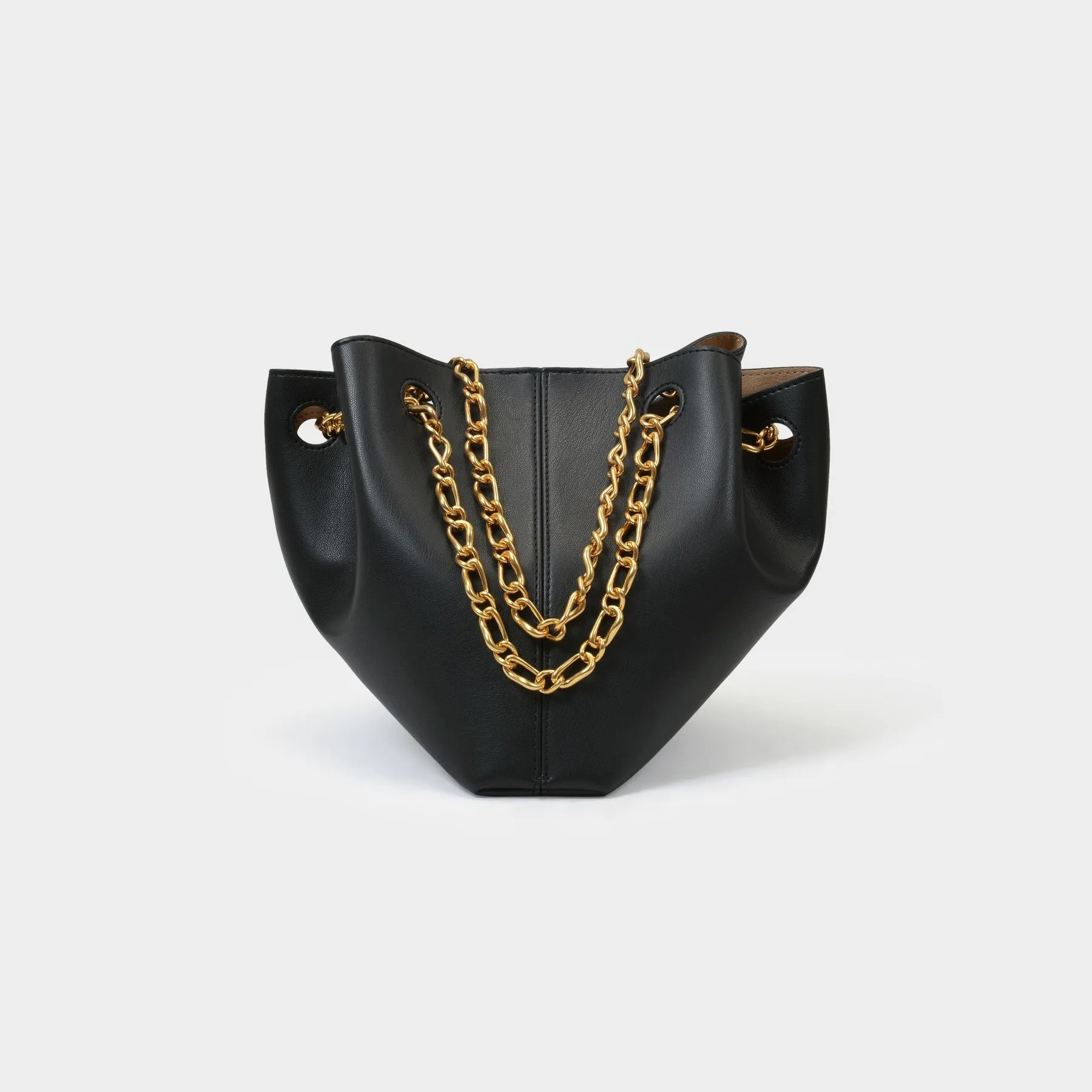 Nanushka  The Gather Bucket Bag in Black Vegan Leather