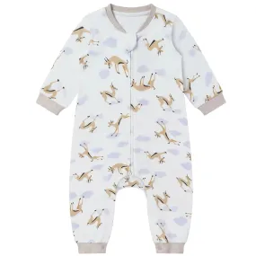 Nest Designs Baby Long Sleeve Romper (Organic Cotton) - Gazelle Sky