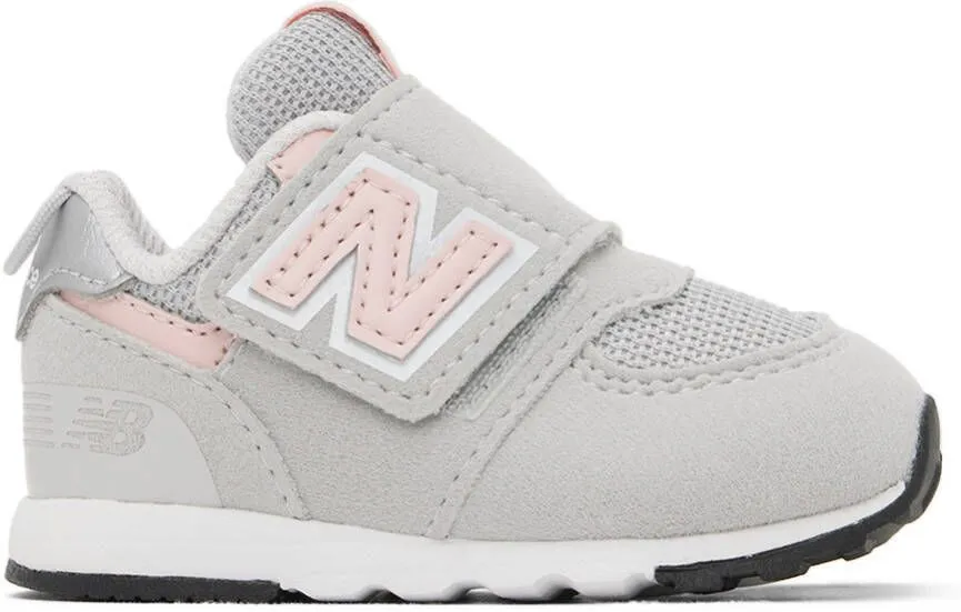 New Balance Baby Gray 574 NEW-B Hook & Loop Sneakers