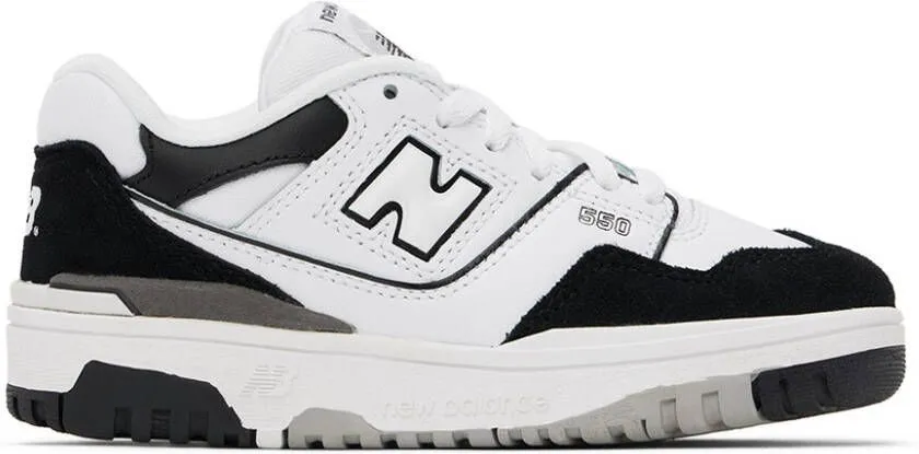 New Balance Kids White & Black 550 Sneakers