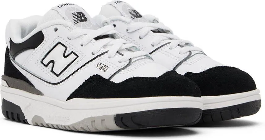 New Balance Kids White & Black 550 Sneakers