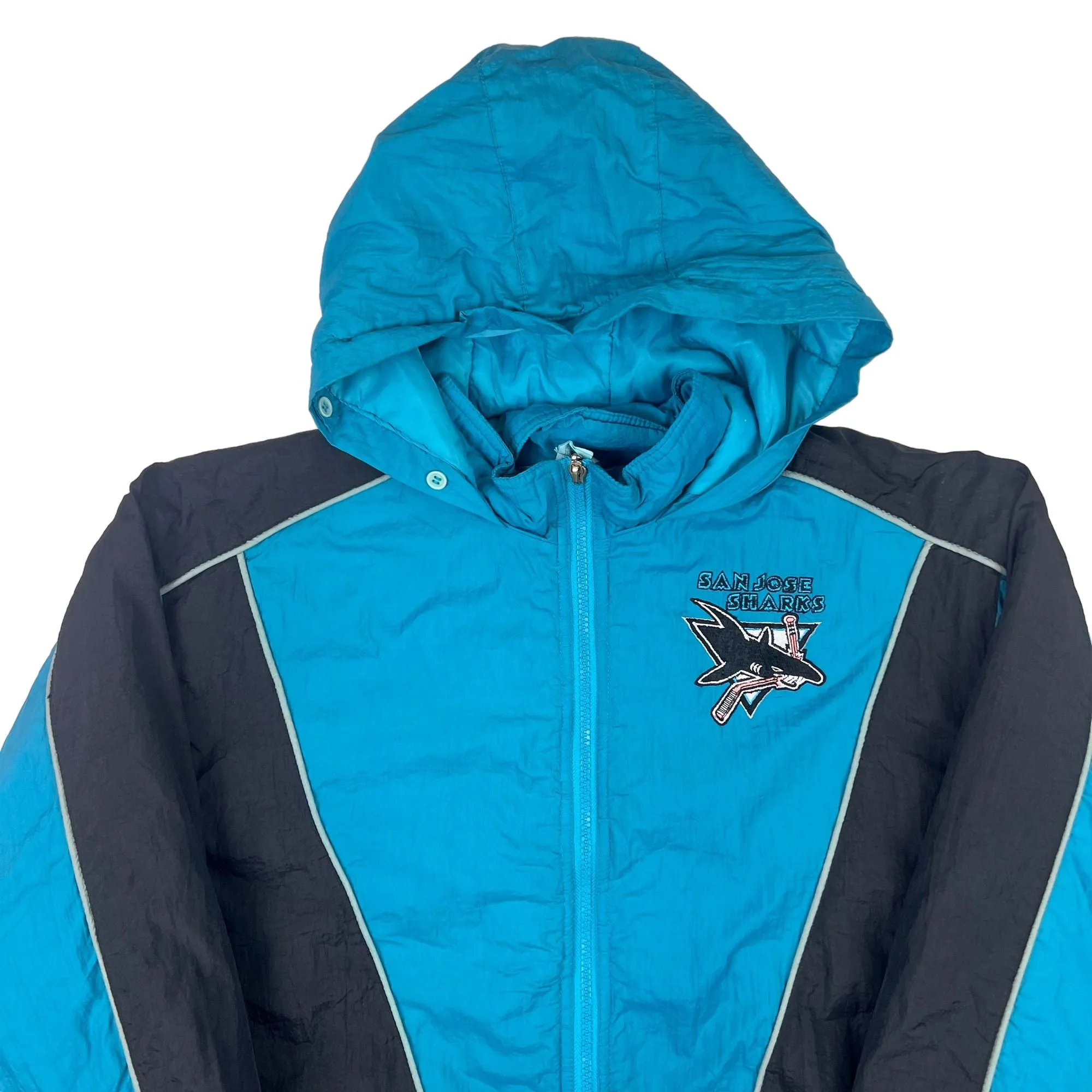 NHL San Jose Sharks Insulated Zip Up Jacket Teal Black