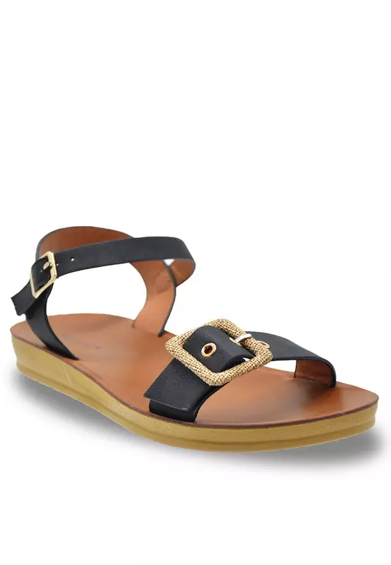 NOVENI Noveni Sling Back Faux Leather Strap Casual Sandals