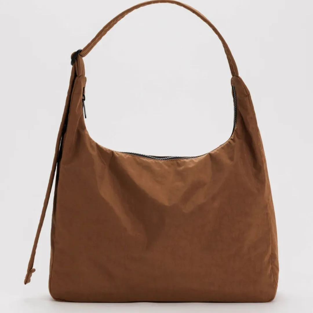 Nylon Shoulder Bag (Brown)