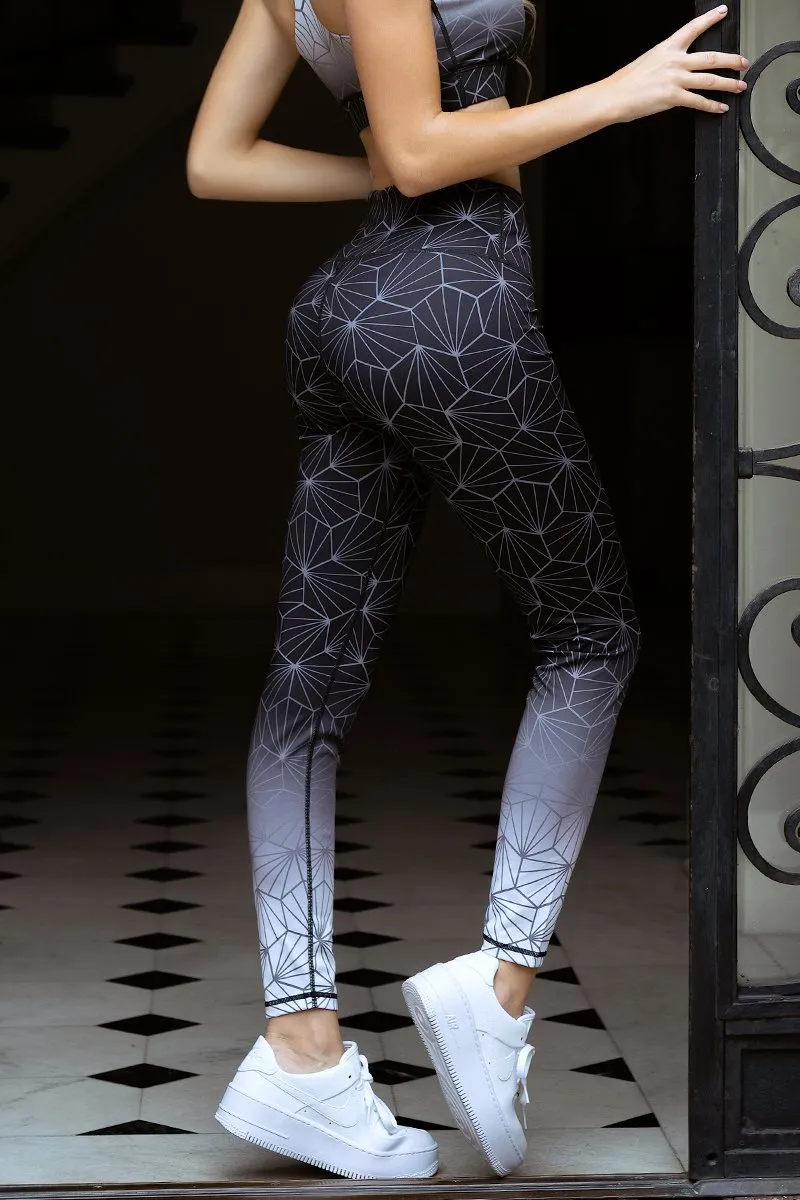 Ombre Honeycomb Print Active Leggings