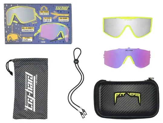 Pair of Pit Viper The Hot Dogger Try Hard Goggles Yellow/Grey