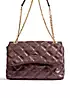 Paradox London Oberon Burgundy Faux Leather Quilted Shoulder Bag