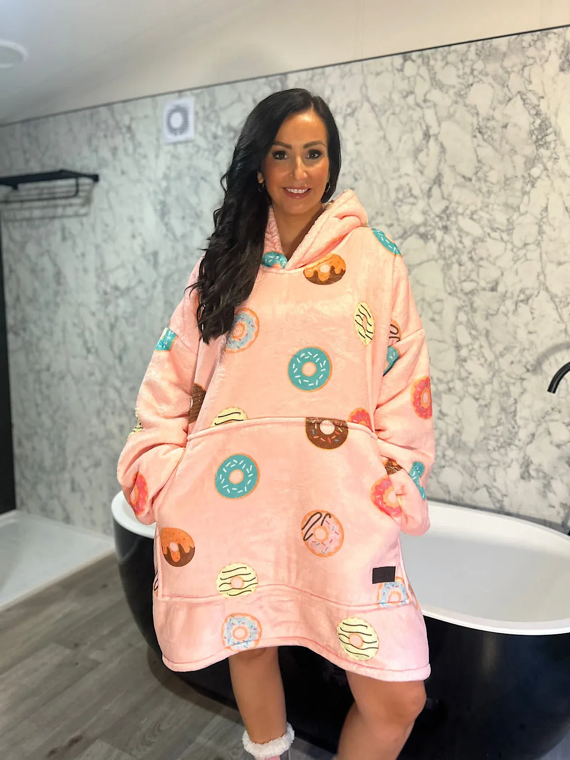 Peach Donuts Oversized Blanket Hoodie