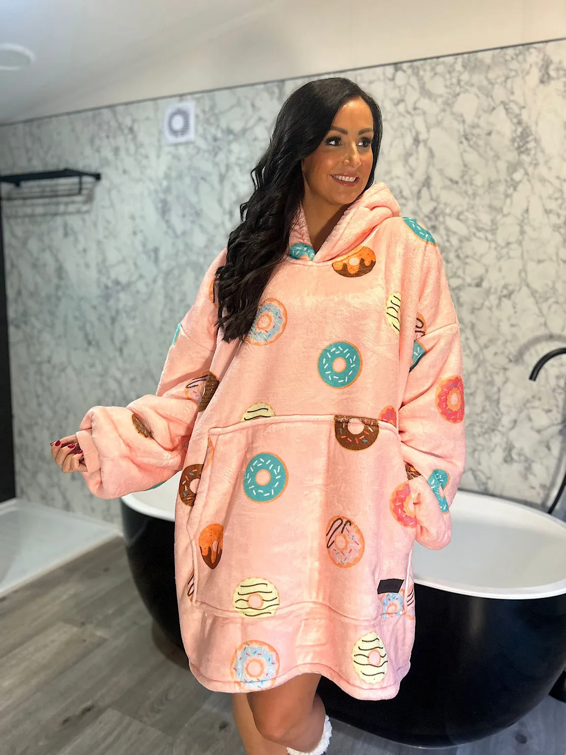 Peach Donuts Oversized Blanket Hoodie