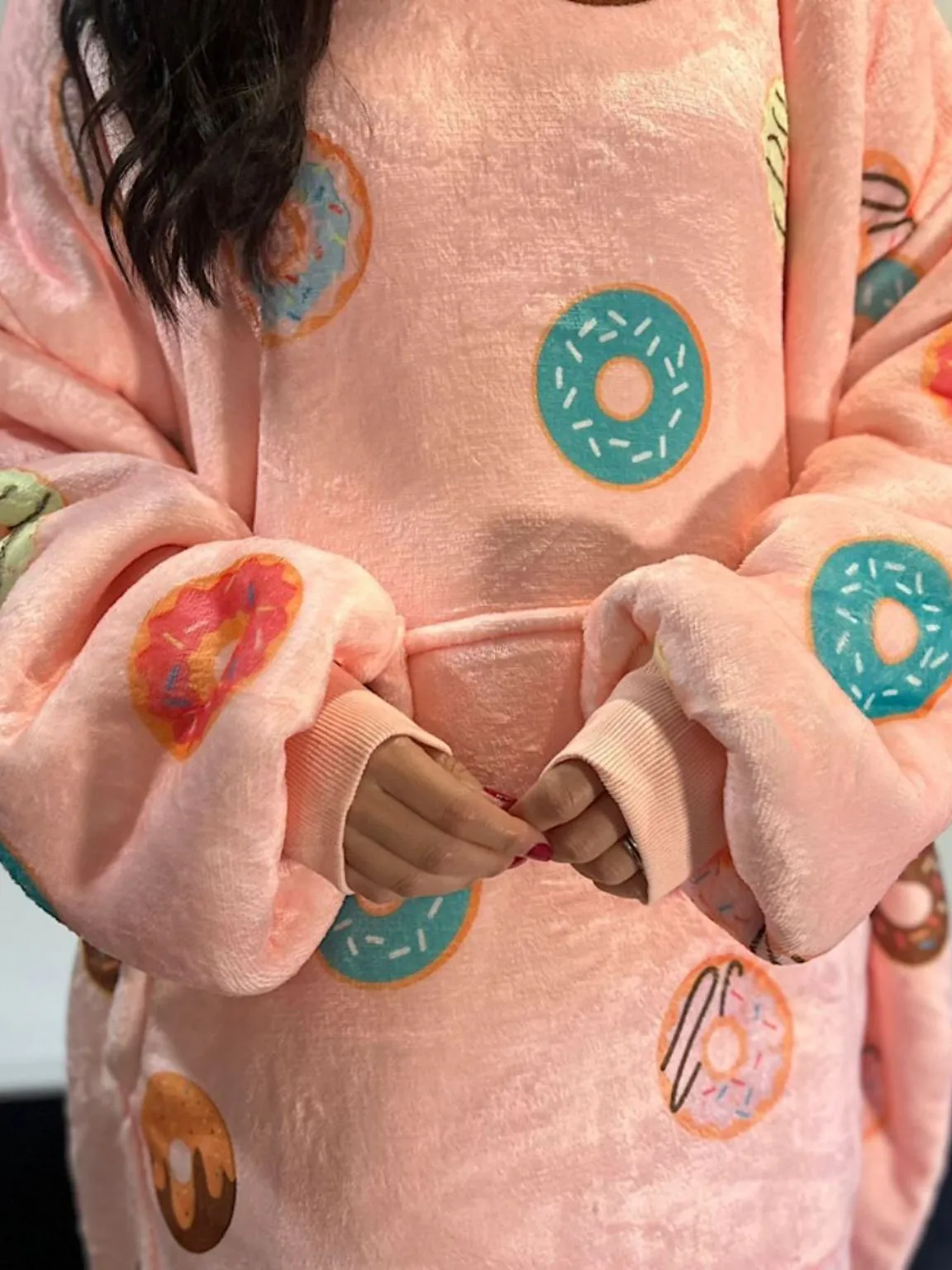 Peach Donuts Oversized Blanket Hoodie