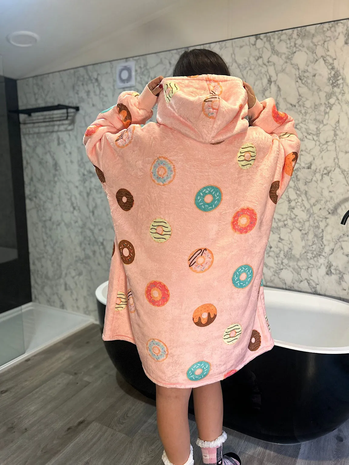 Peach Donuts Oversized Blanket Hoodie