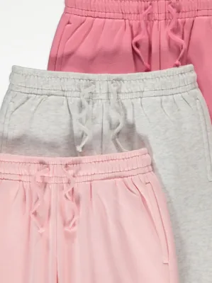 Pink Casual Joggers 3 Pack | Kids | George at ASDA