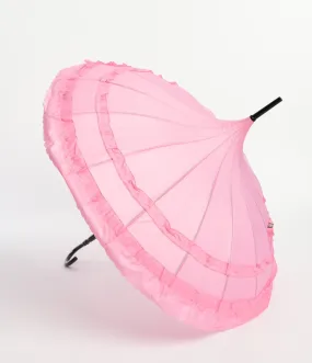 Pink Frilled Pagoda Umbrella