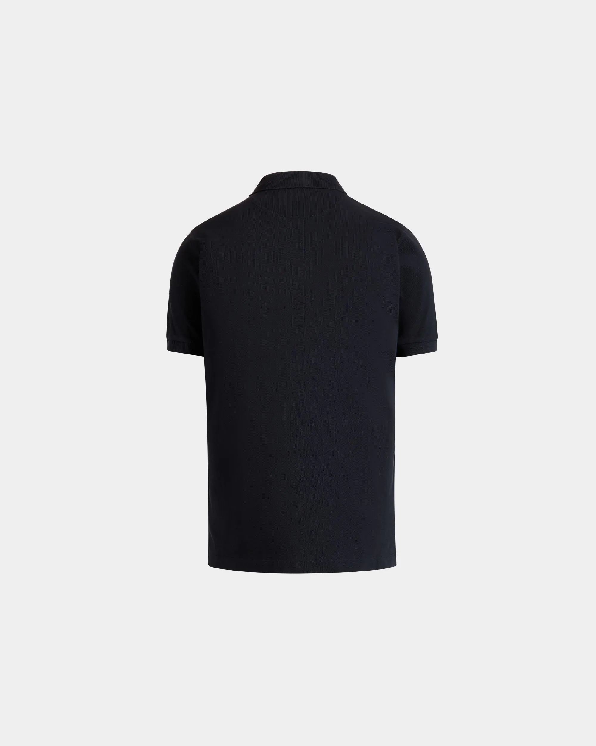 Polo Shirt in Navy Blue Cotton 