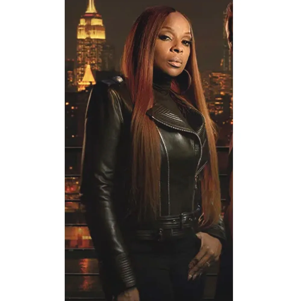 Power Book II Ghost Mary J Blige Black Leather Jacket