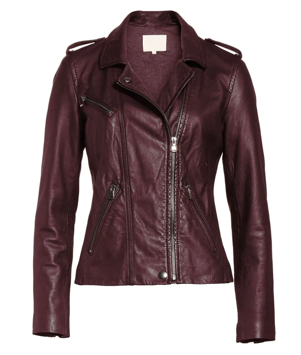 Pretty Little Liars S07 Ashley Benson Maroon Leather Jacket