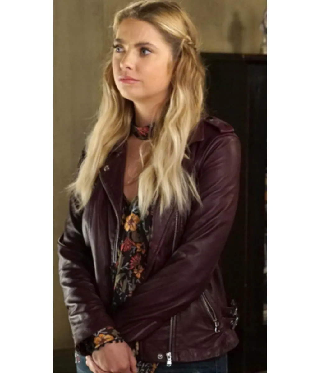 Pretty Little Liars S07 Ashley Benson Maroon Leather Jacket