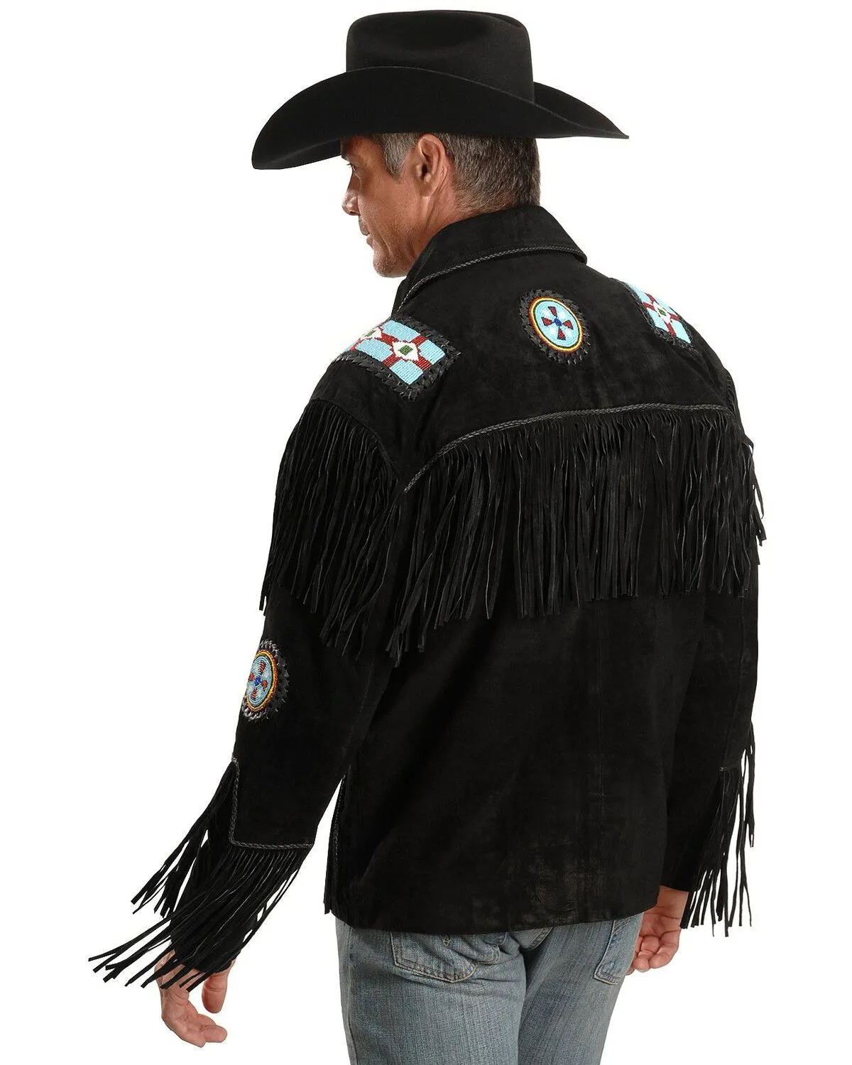 Product Name:  Liberty Wear Eagle Bead Fringed Suede Leather Jacket - Big & Tall