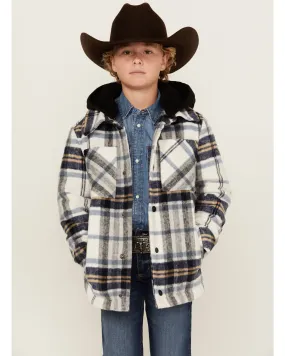 Product Name:  Urban Republic Little Boys' Plaid Print Sherpa Lined Hooded Shirt Jacket