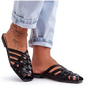 PS1 Women's Sandals With Stripes Black Doralia