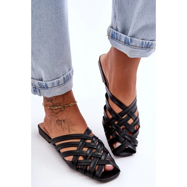 PS1 Women's Sandals With Stripes Black Doralia