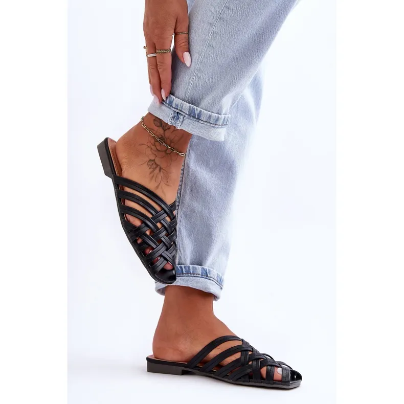 PS1 Women's Sandals With Stripes Black Doralia