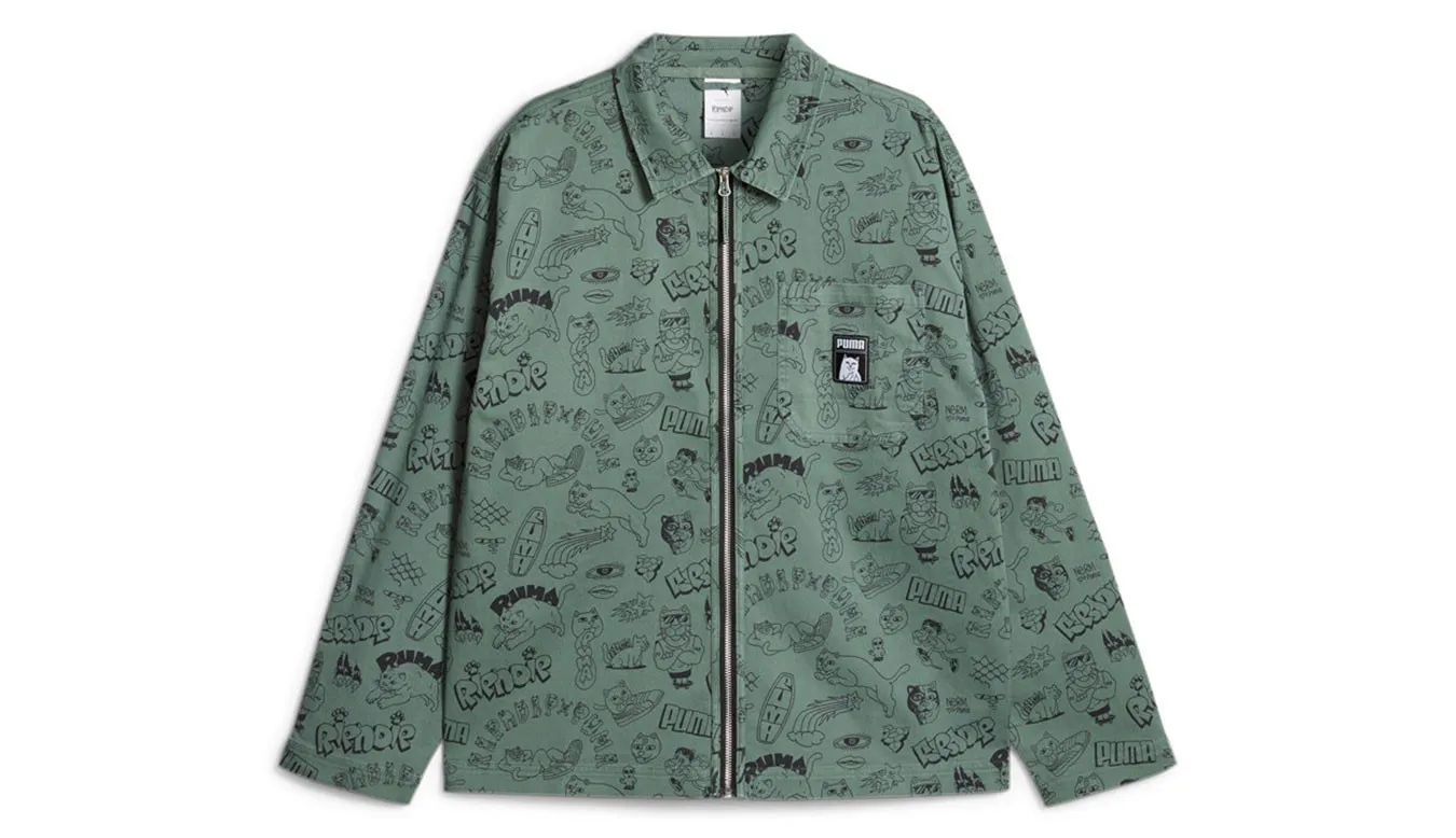 Puma x RIPNDIP AOP Twill Shirt Green