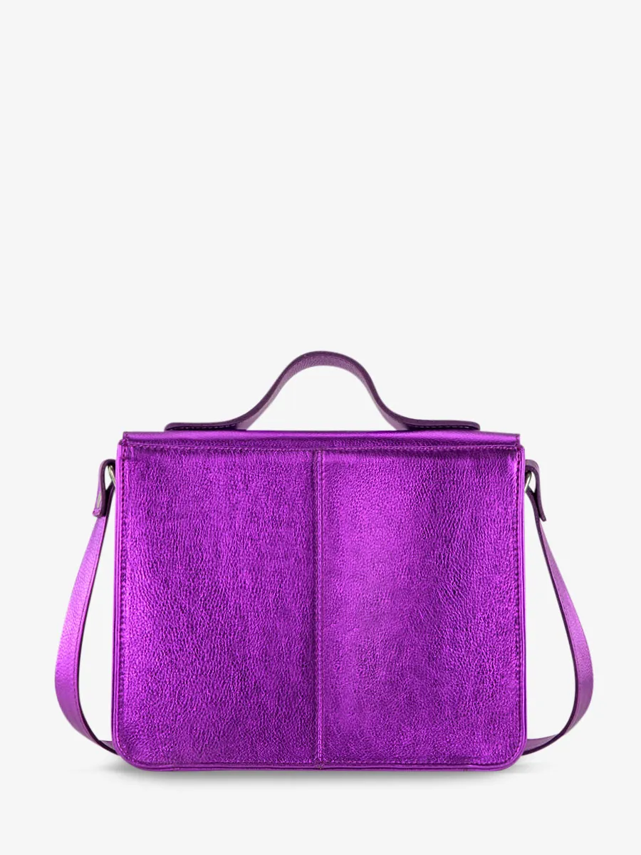 Purple Metallic Leather Handbag for Women - Mademoiselle George Bonbon | PAUL MARIUS