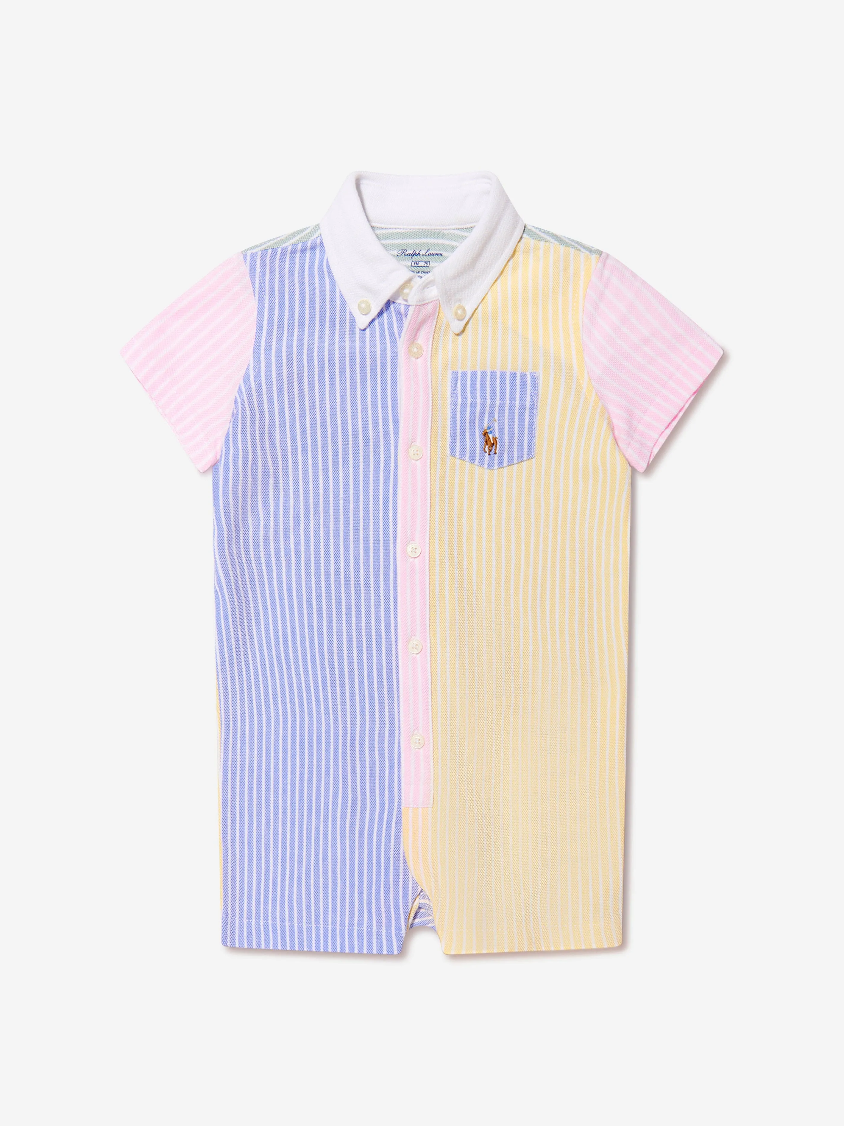 Ralph Lauren Baby Boys Oxford Romper in Multicolour