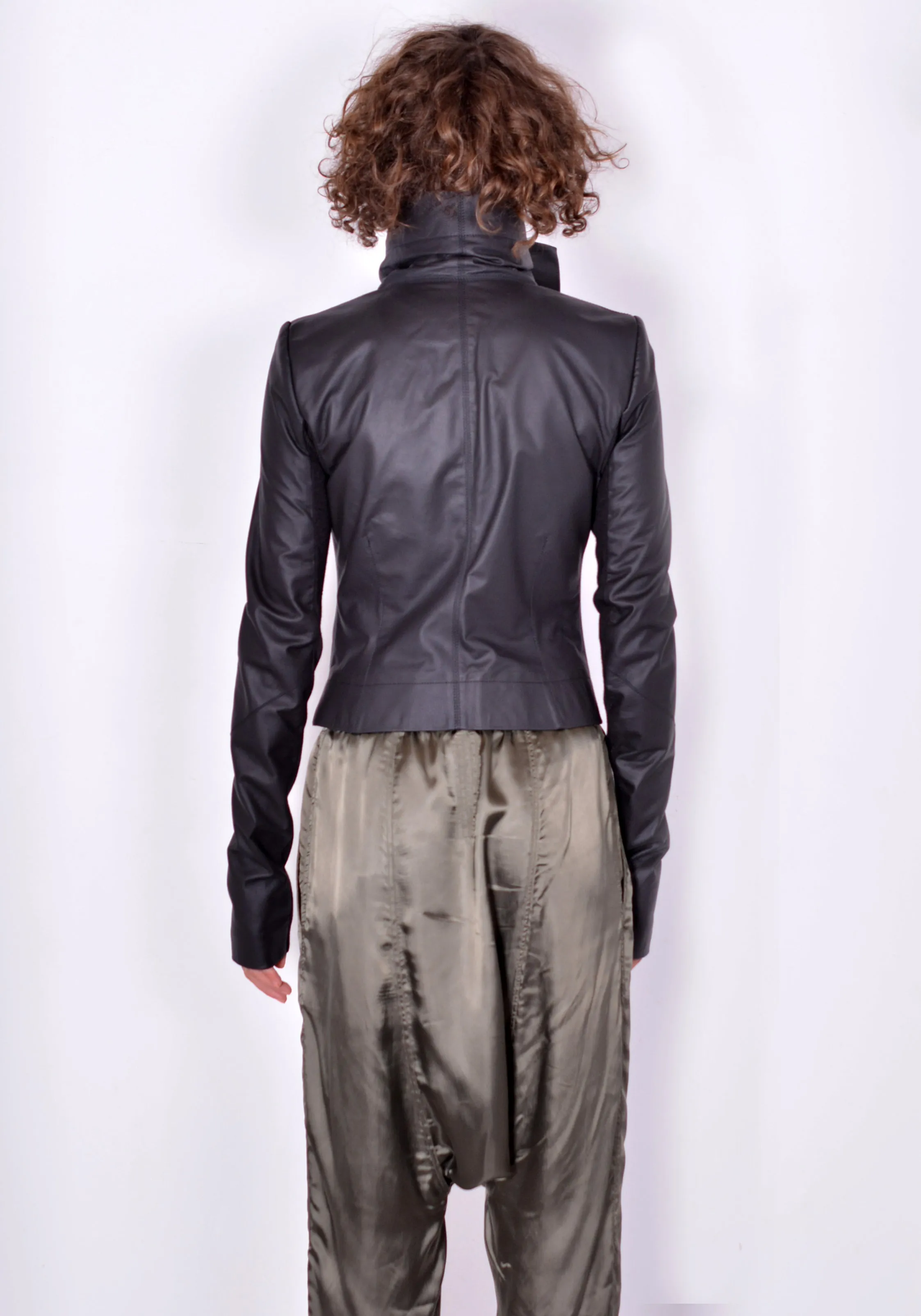 RICK OWENS RP02A7708 LP CLASSIC BIKER JACKET BLACK