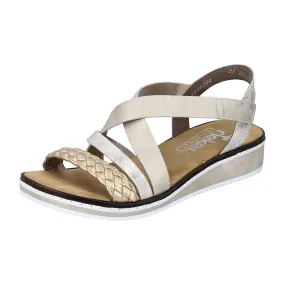 Rieker V3663-90 Women's Gold Sandals Spring Summer Collection