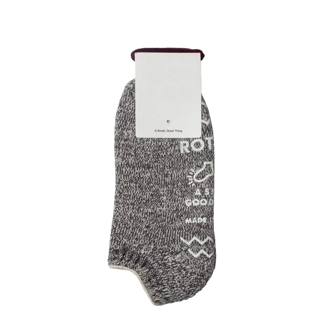 Rototo Recycled Cotton Pile Slipper Socks Ivory / Charcoal