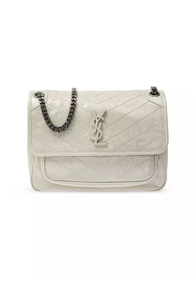 SAINT LAURENT Yves Saint Laurent Niki Medium Shoulder Bag in Cream