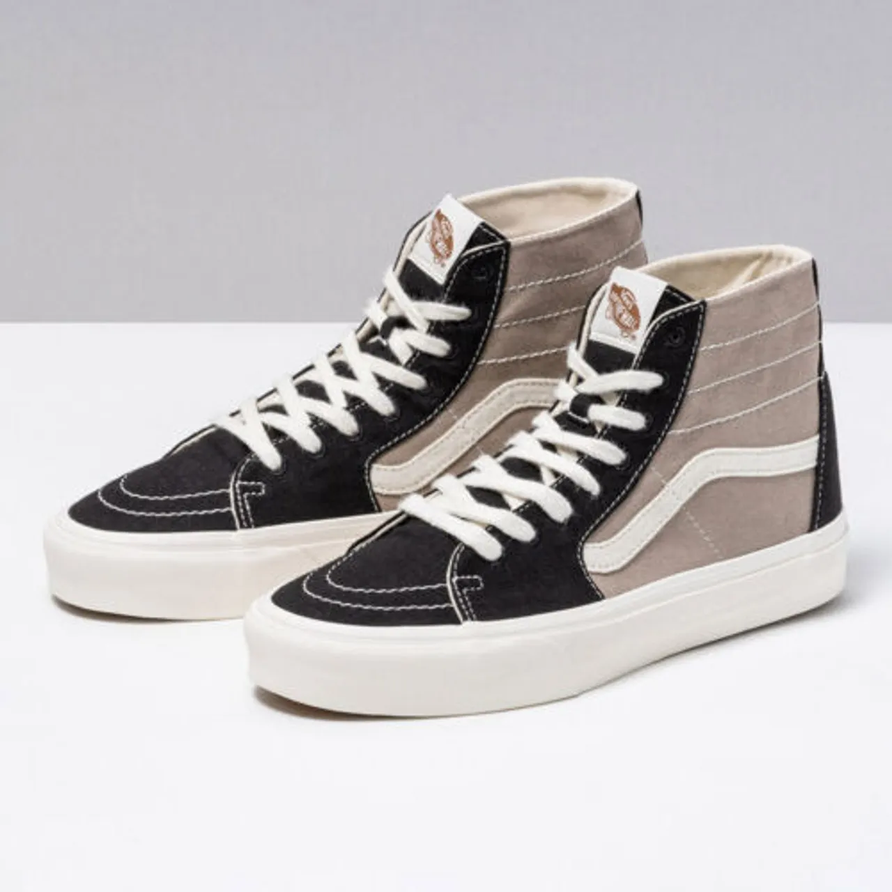 (SALE!!!) Vans Sk8-Hi Tapered Shoe - Eco Theory Multi Block Black/Sand