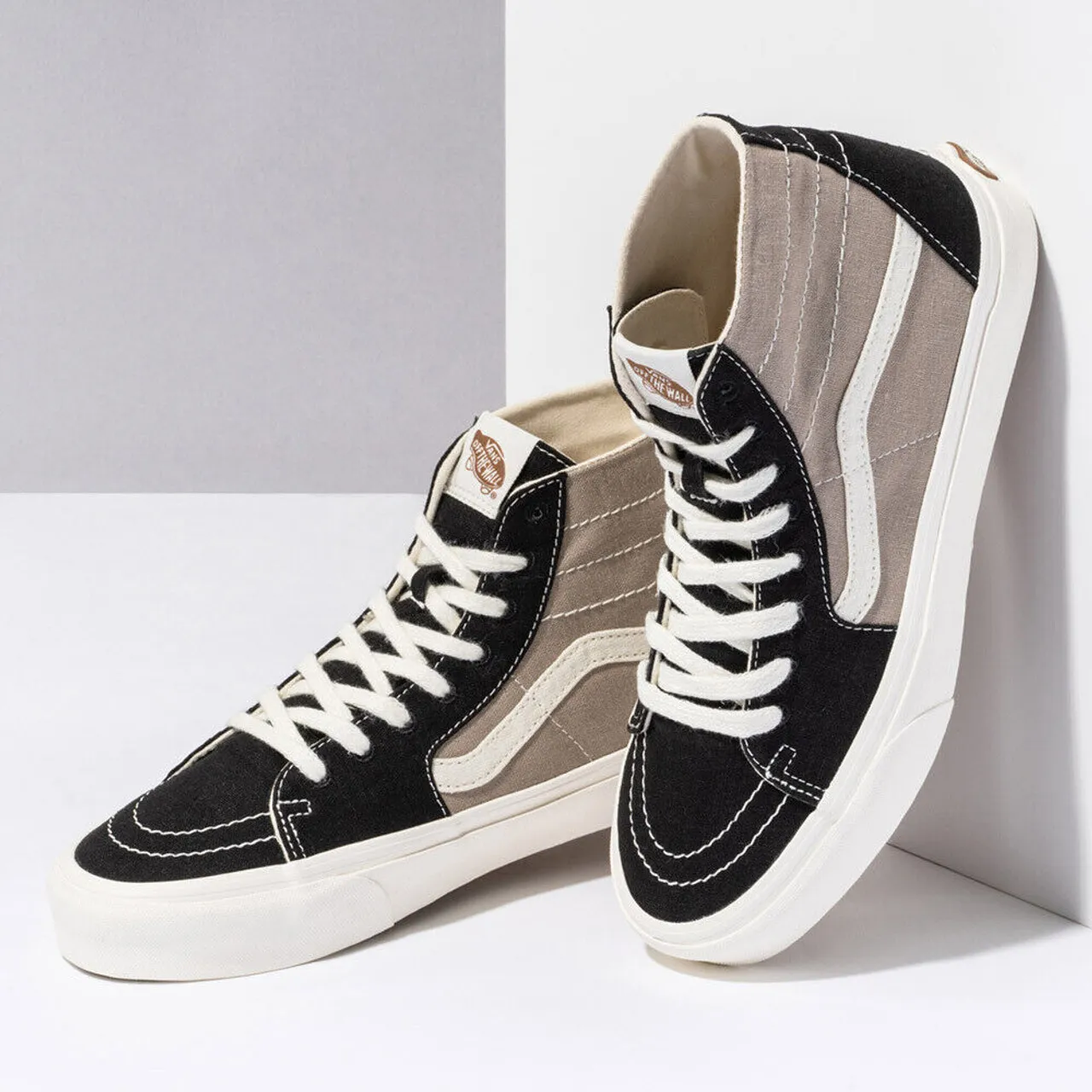 (SALE!!!) Vans Sk8-Hi Tapered Shoe - Eco Theory Multi Block Black/Sand