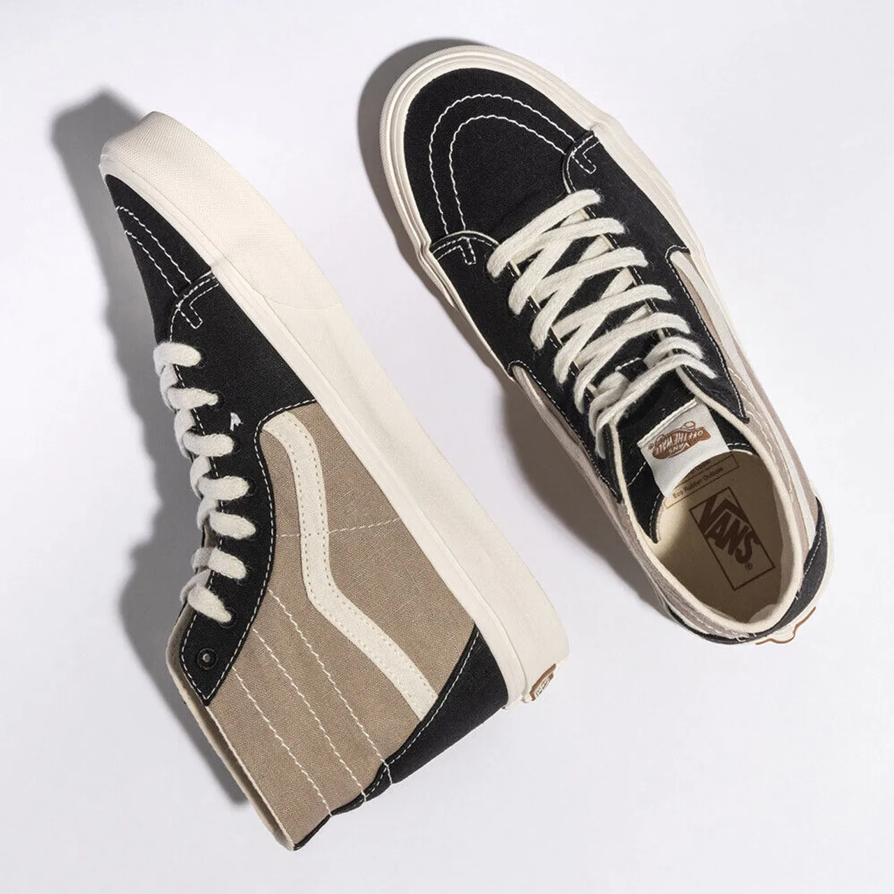 (SALE!!!) Vans Sk8-Hi Tapered Shoe - Eco Theory Multi Block Black/Sand