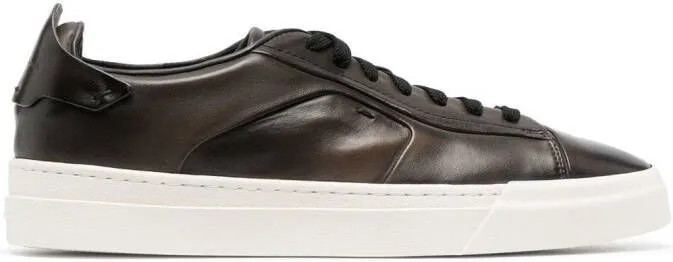 Santoni low-top leather sneakers Brown