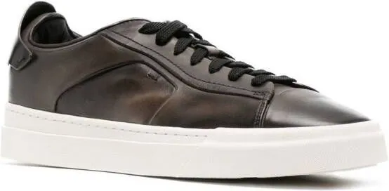 Santoni low-top leather sneakers Brown