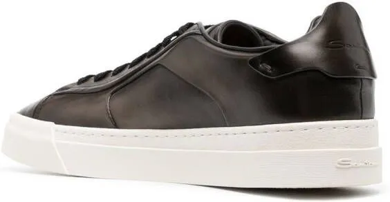 Santoni low-top leather sneakers Brown