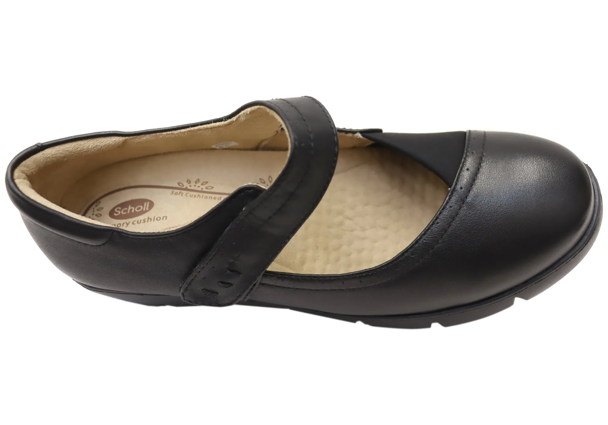 Scholl Orthaheel Womens Leather Comfortable Gracie Mary Jane Shoes